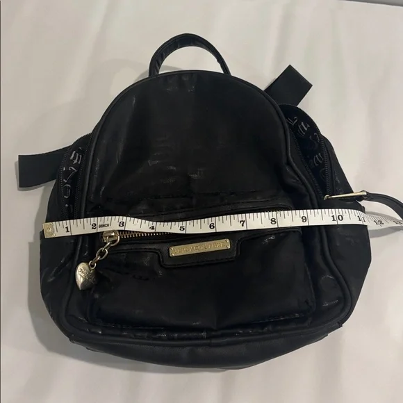 JUICY COUTURE Ransom Note mini backpack black adjustable straps zip pockets - Picture 17 of 17